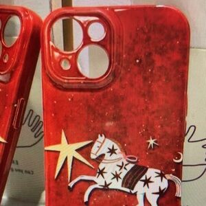SHEIN Red Starry Horse Phone Case